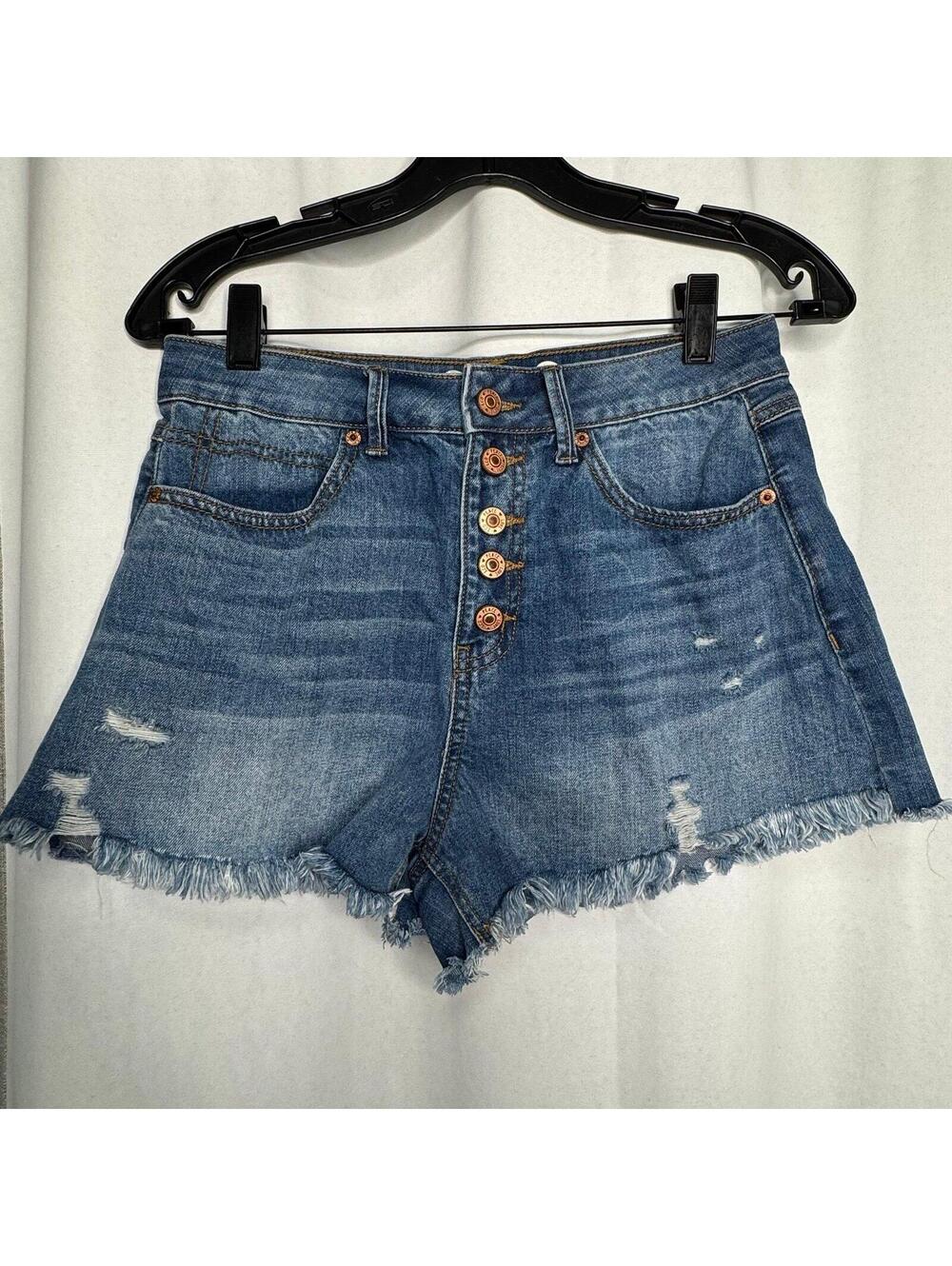New York Rewash Brand 7 / 28 Jean Shorts Super High Rise Mom Button Fly